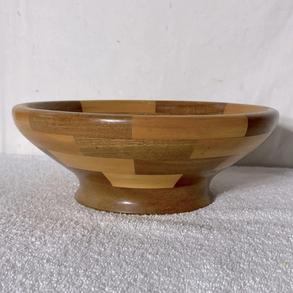 Handmade Medium Sized Segmented Wood Bowl - Picture 2 of 13